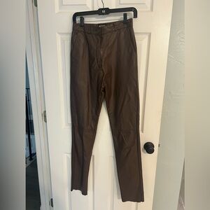 Vintage Toffs brown real leather pants